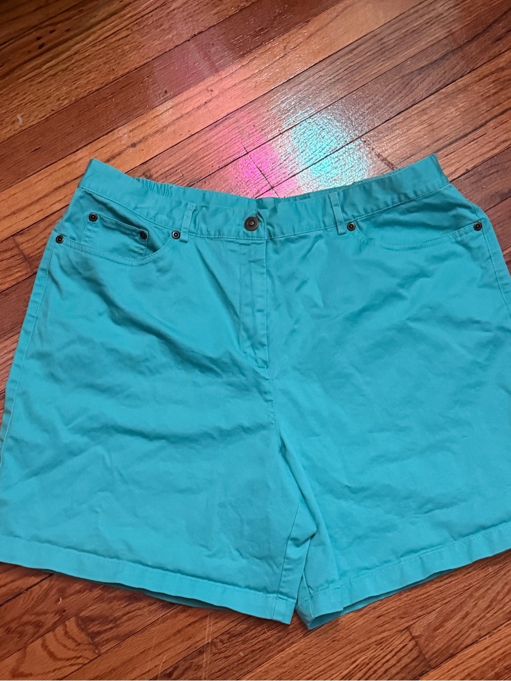 Ruby Rd. Teal Cotton Shorts - Picture 6 of 6